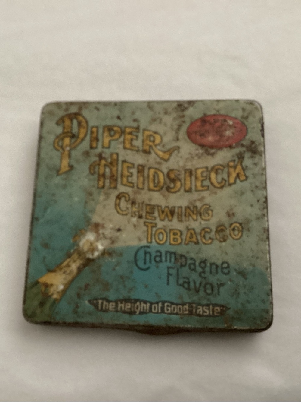 Antique. Piper Heidsieck chewing tobacco pocket tin “Champagne Flavor”